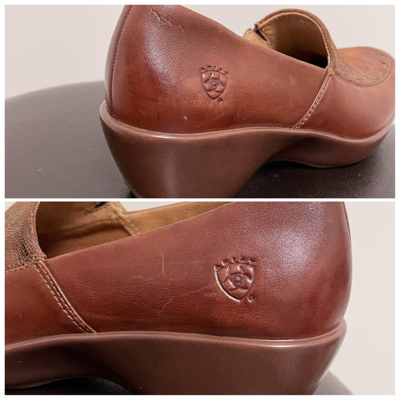 Ariat Brown Leather Clogs 7B 7 B Advanced Stability Cushioning 1000483 *No Box* - Picture 8 of 10